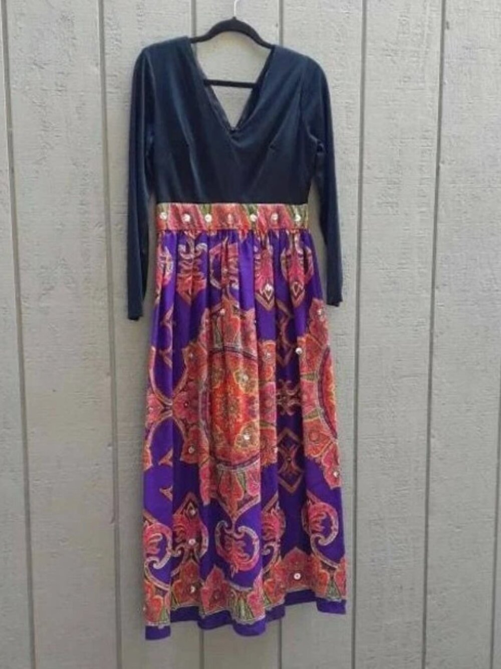 70s Mandela Maxi Dress S Psychedelic Grateful Dead Spinner Handmade True Vintage